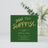 Shhh! Het is een Surprise 50th Birthday Gold Green Kaart (Staand voorkant)