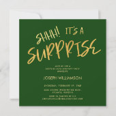 Shhh! Het is een Surprise 50th Birthday Gold Green Kaart (Voorkant)