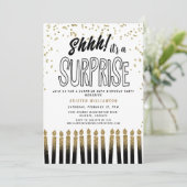 Shhh! Het is een Surprise Fun 50th Birthday Candle Kaart (Staand voorkant)