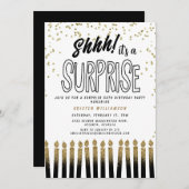 Shhh! Het is een Surprise Fun 50th Birthday Candle Kaart (Voorkant / Achterkant)