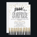 Shhh! Het is een Surprise Fun 50th Birthday Candle Kaart<br><div class="desc">Shhh! Het is een Surprise Fun 50th Birthday Candle Invitation Uw gasten zullen weten dat dit een speciaal feest zal zijn door gewoon naar deze uitnodiging te kijken!</div>
