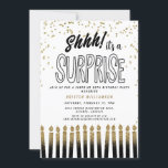 Shhh! Het is een Surprise Fun 50th Birthday Candle Kaart<br><div class="desc">Shhh! Het is een Surprise Fun 50th Birthday Candle Invitation Uw gasten zullen weten dat dit een speciaal feest zal zijn door gewoon naar deze uitnodiging te kijken!</div>