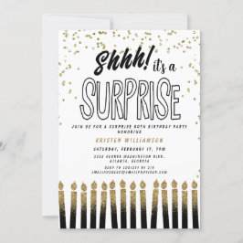 Shhh! Het is een Surprise Fun 50th Birthday Candle Kaart