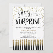 Shhh! Het is een Surprise Gold 50th Birthday Candl Kaart (Voorkant)