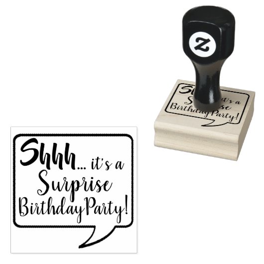 Shhh... Het is een Surprise Verjaardagsfeestje zee Rubberstempel (Gestempeld)