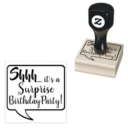 Shhh... Het is een Surprise Verjaardagsfeestje zee Rubberstempel (Gestempeld)