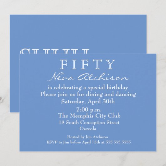 Shhh.. Het is een verrassend 50e verjaardagsfeest Kaart (Voorkant / Achterkant)