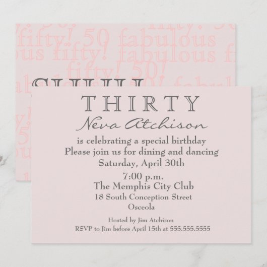 Shhh.. Het is een verrassend dertigjarig feestje Kaart (Voorkant / Achterkant)