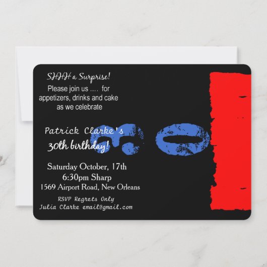 SHHH Het is een Verrassend Vuil 30ste Verjaardagsf Kaart (Achterkant)