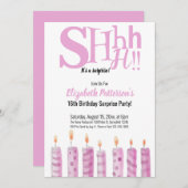 Shhh het is een verrassing 16e verjaardagsfeest ro kaart (Voorkant / Achterkant)