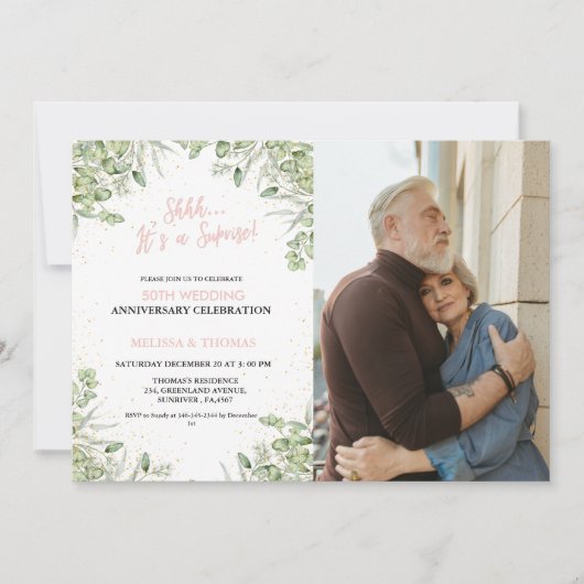 Shhh Het is een verrassing 50ste bruiloft Jubileum Kaart (Voorkant)