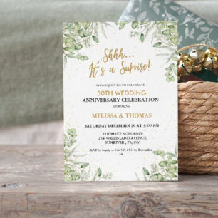 Shhh Het is een verrassing 50ste bruiloft Jubileum Kaart