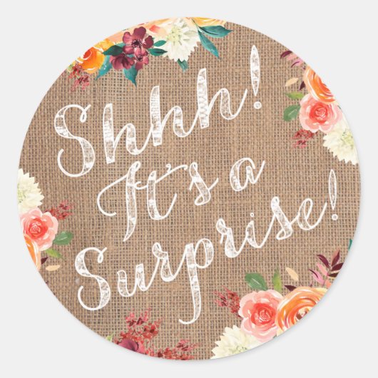 Shhh! Het is een verrassing stickers partij envelo (Voorkant)