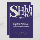 Shhh het is een verrassing verjaardagsfeestje volw kaart (Voorkant / Achterkant)