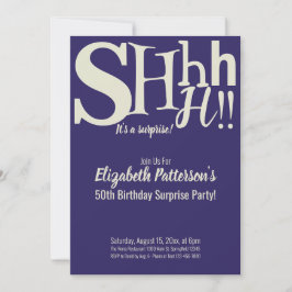 Shhh het is een verrassing verjaardagsfeestje volw kaart