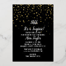 Shhh Het is een verrassingsconfetti|Zwart feestgou