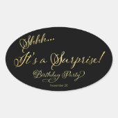 Shhh... Het is een verrassingsfeestje Ovale Sticker (Voorkant)