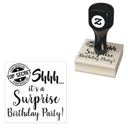 Shhh... Het is een verrassingsfeestje! Rubberstempel (Gestempeld)