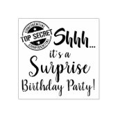 Shhh... Het is een verrassingsfeestje! Rubberstempel (Afrduk)