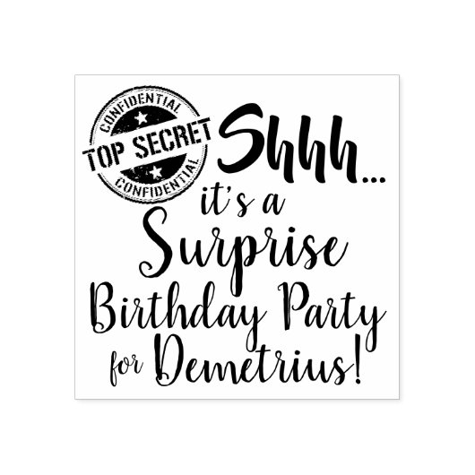 Shhh... Het is een Verrassingsfeestje voor Rubberstempel (Afrduk)