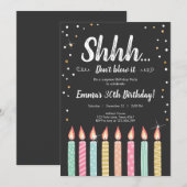 Shhh het is een verrassingsgouden Confetti verjaar Kaart (Voorkant / Achterkant)