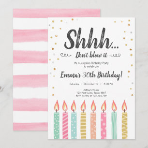 Shhh het is een verrassingsgouden Confetti verjaar Kaart