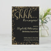 Shhh het is een verrassingsverjaardagsfeestje Gold Kaart (Staand voorkant)
