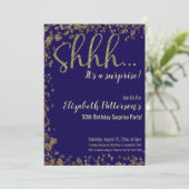 Shhh het is een verrassingsverjaardagsfeestje Gold Kaart (Staand voorkant)