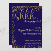 Shhh het is een verrassingsverjaardagsfeestje Gold Kaart (Voorkant / Achterkant)