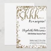 Shhh het is een verrassingsverjaardagsfeestje Gold Kaart (Voorkant / Achterkant)