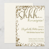 Shhh het is een verrassingsverjaardagsfeestje Gold Kaart (Voorkant / Achterkant)