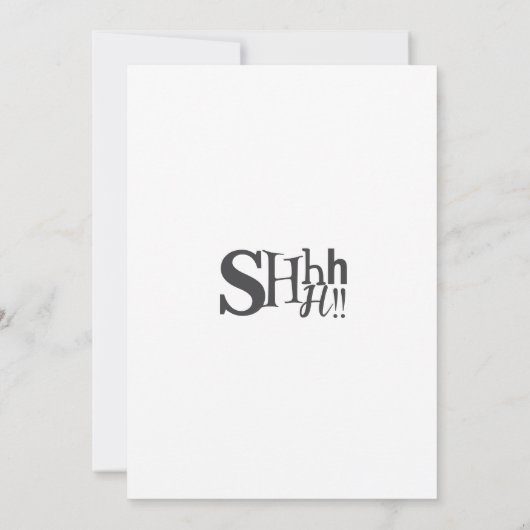 Shhh, het is een verrassingsverjaardagsfeestje voo kaart (Achterkant)