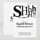 Shhh, het is een verrassingsverjaardagsfeestje voo kaart (Voorkant / Achterkant)