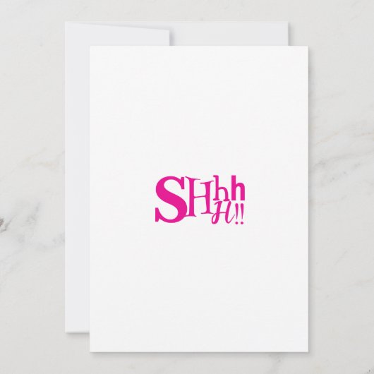 Shhh Het is een verrassingsverjaardagsfeestje voor Kaart (Achterkant)