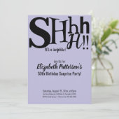Shhh het is een verrassingsverjaardagsfeestje voor kaart (Staand voorkant)