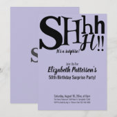 Shhh het is een verrassingsverjaardagsfeestje voor kaart (Voorkant / Achterkant)