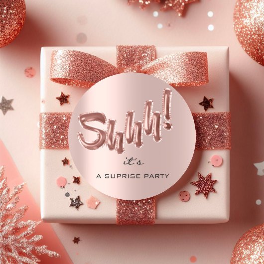 Shhh! Het is verrassend Birthday Party ballons Roo Ronde Sticker