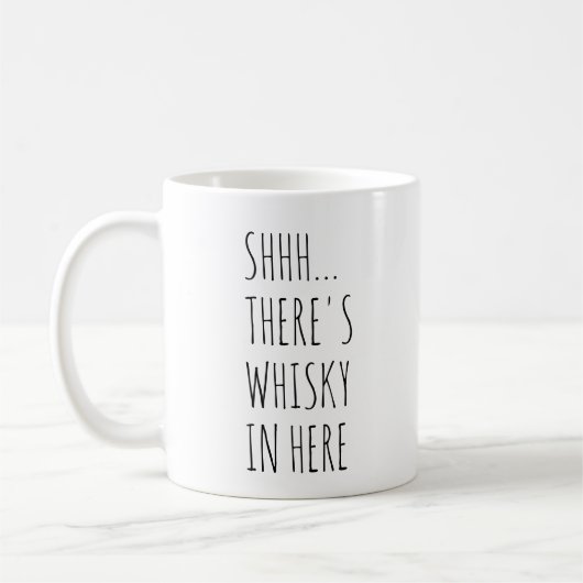 Shhh... Hier is whisky Koffiemok (Links)