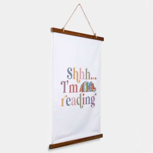 Shhh… Ik ben aan het lezen Hangend Wandkleed (Gebogen)