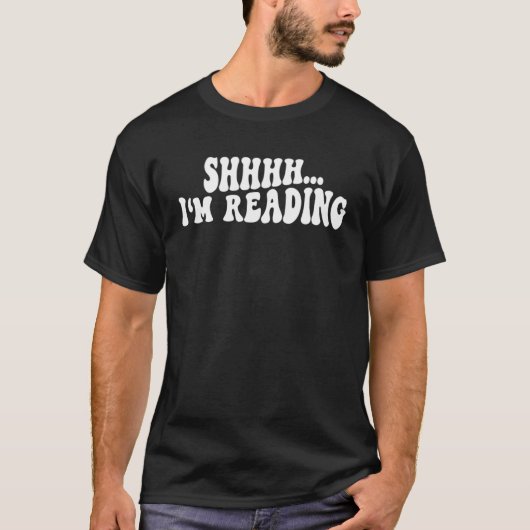 Shhh ik lees boekworm t-shirt (Voorkant)