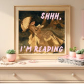 Shhh, ik lees gewijzigde kunst, maximalistische bo poster