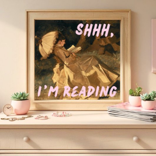 Shhh, ik lees gewijzigde kunst, maximalistische bo poster