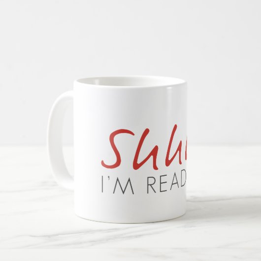 Shhh! Ik leest koffie-Mok Koffiemok (Voorkant links)