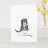 Shhh! Ik mediteer het Wenskaart van de Cartoon van Kaart (Gele Bloem)