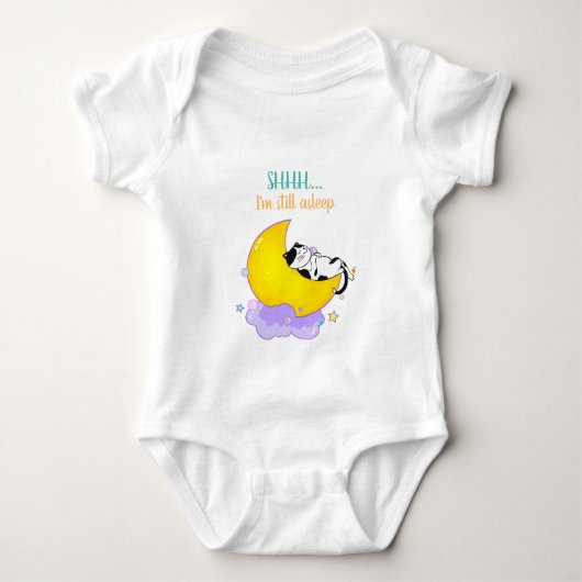 "Shhh, ik slaap nog steeds" Cute Kat Sleep op Moon Romper (Voorkant)