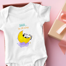 "Shhh, ik slaap nog steeds" Cute Kat Sleep op Moon Romper