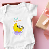 "Shhh, ik slaap nog steeds" Cute Kat Sleep op Moon Romper