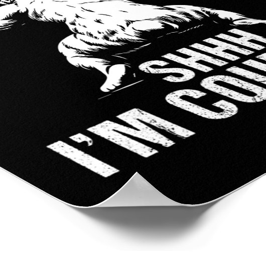 Shhh ik tel fitness bodybuilding paashaas poster (Hoek)