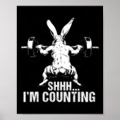 Shhh ik tel fitness bodybuilding paashaas poster (Voorkant)