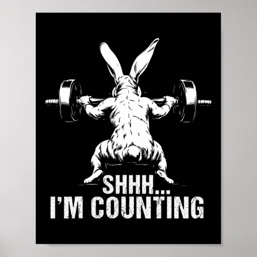 Shhh ik tel fitness bodybuilding paashaas poster (Voorkant)